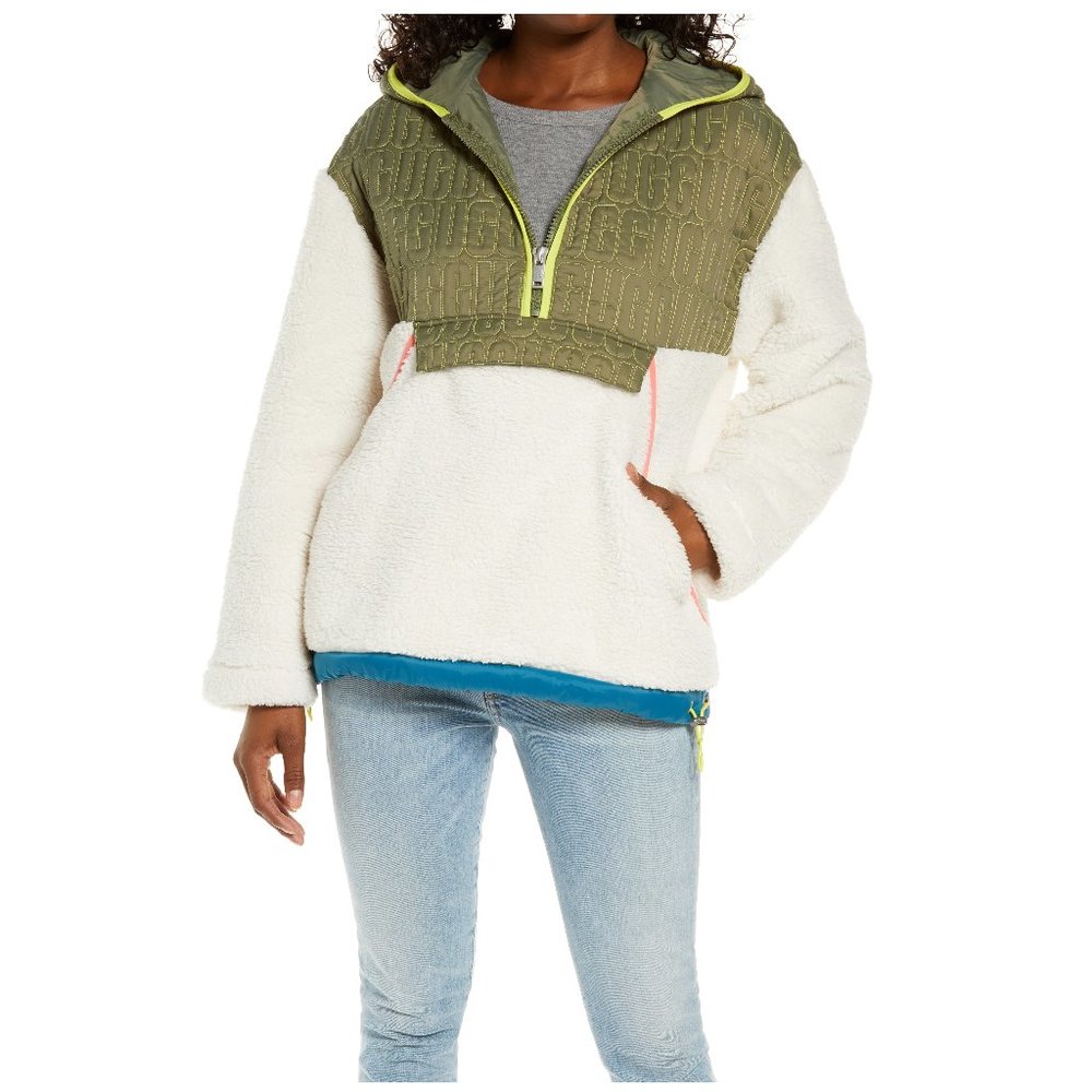 NWT UGG Iggy Faux Fur Hooded Zip Pullover Size Small Winter Jacket $200 FF88 - Picture 1 of 1